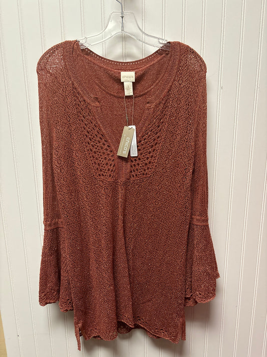 Top Long Sleeve By Chicos In Rose Gold