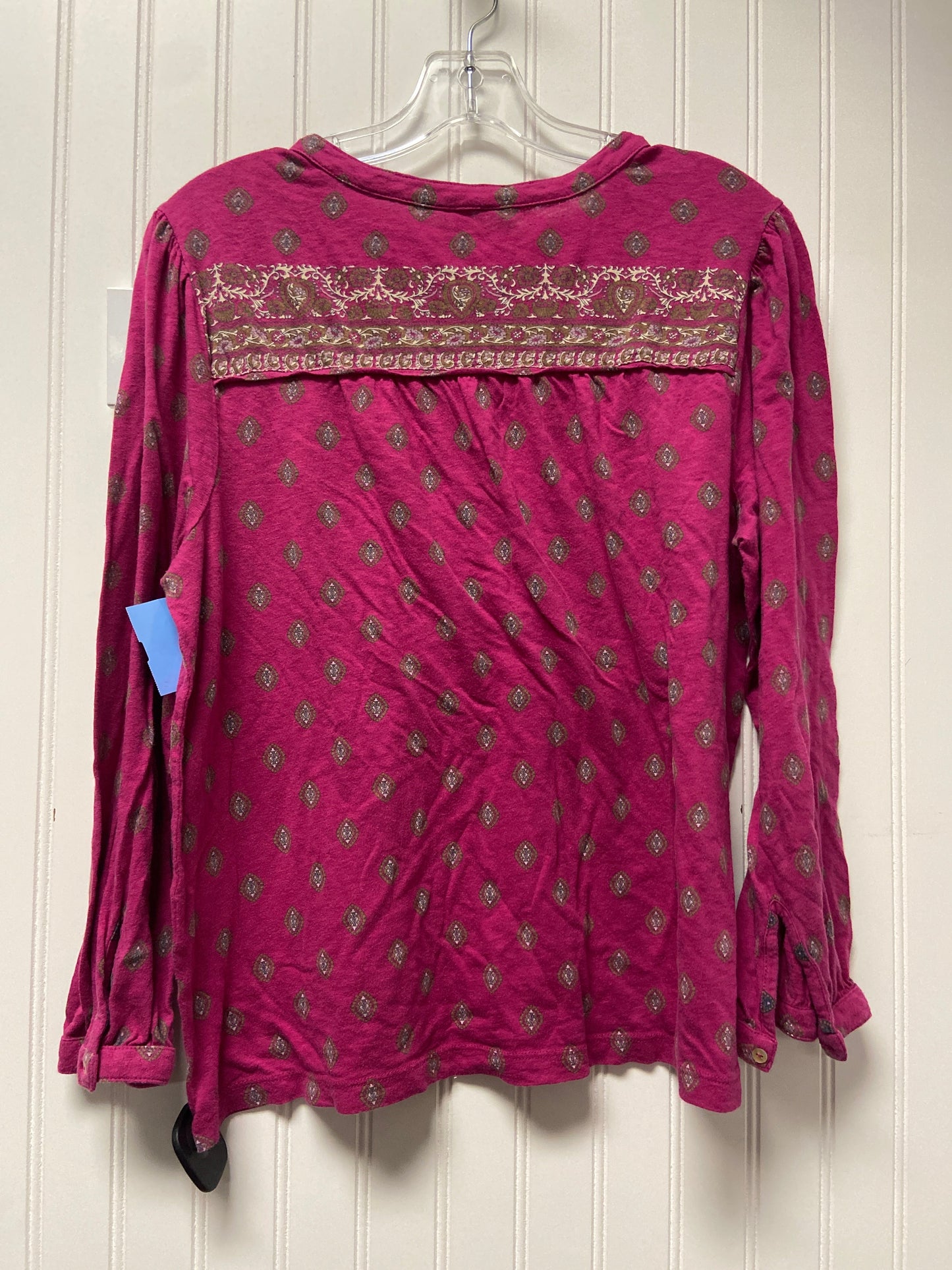 Top Long Sleeve By Lucky Brand In Pink & Purple, Size: L