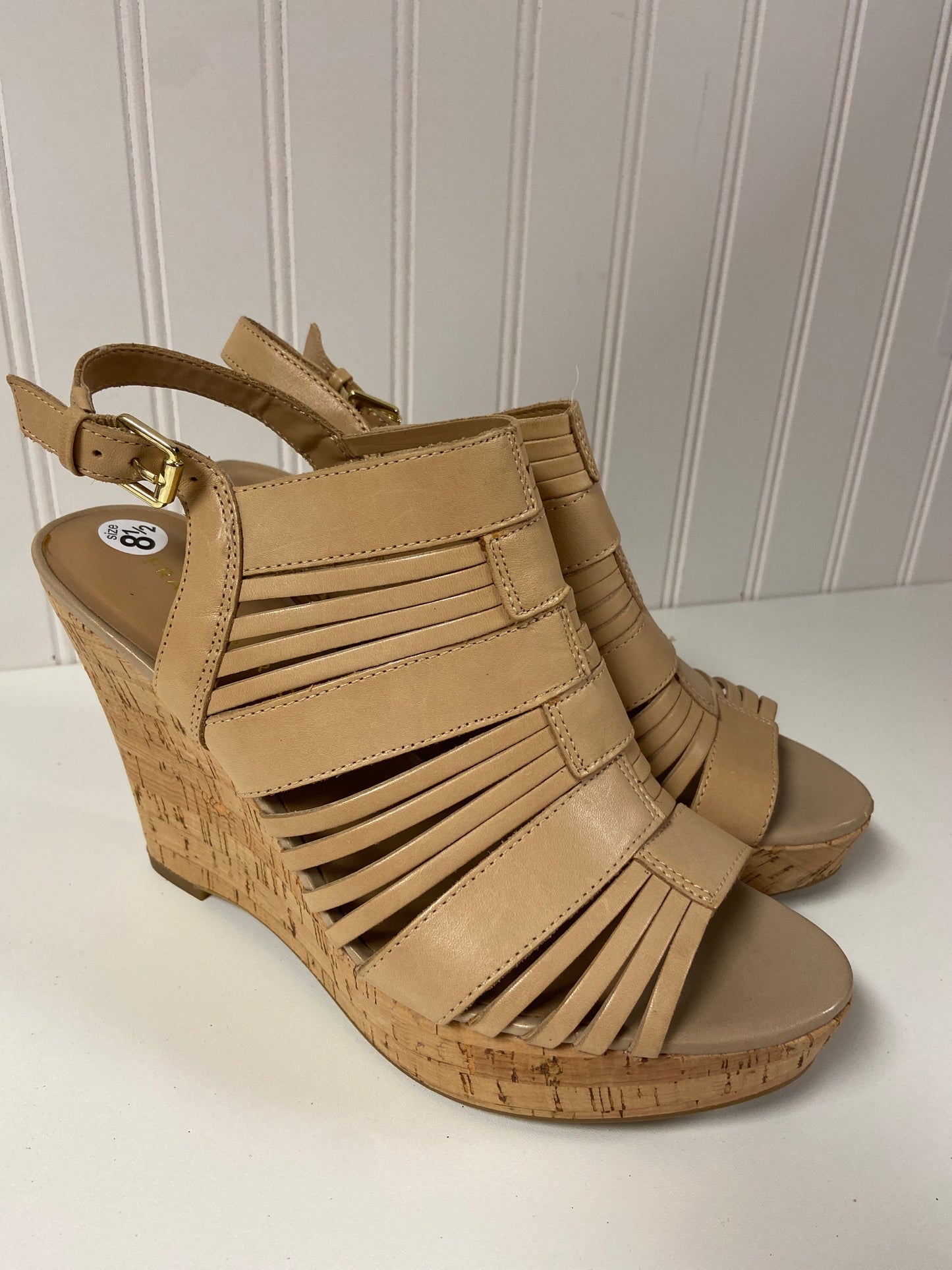 Shoes Heels Wedge By Franco Sarto In Tan, Size: 8.5