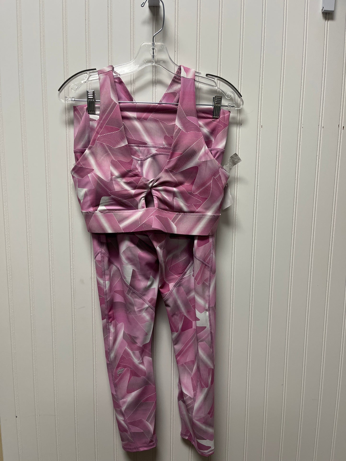 Athletic Pants 2pc By Fabletics In Pink & White, Size: L