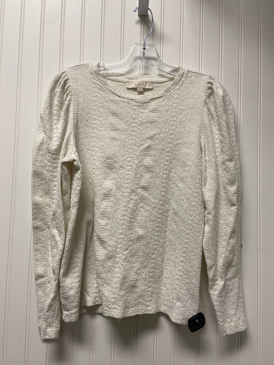 Top Long Sleeve By Loft In White, Size: M