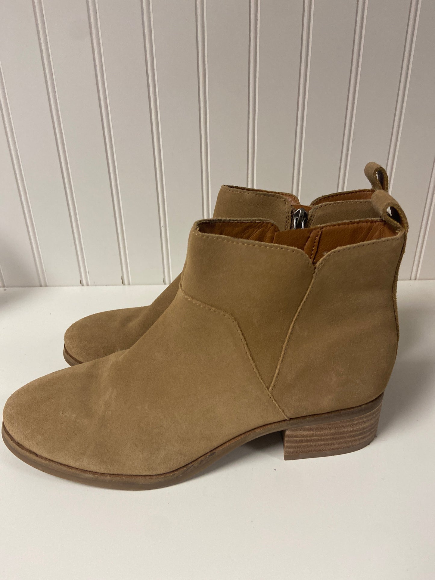 Boots Ankle Heels By Lucky Brand In Tan, Size: 9.5