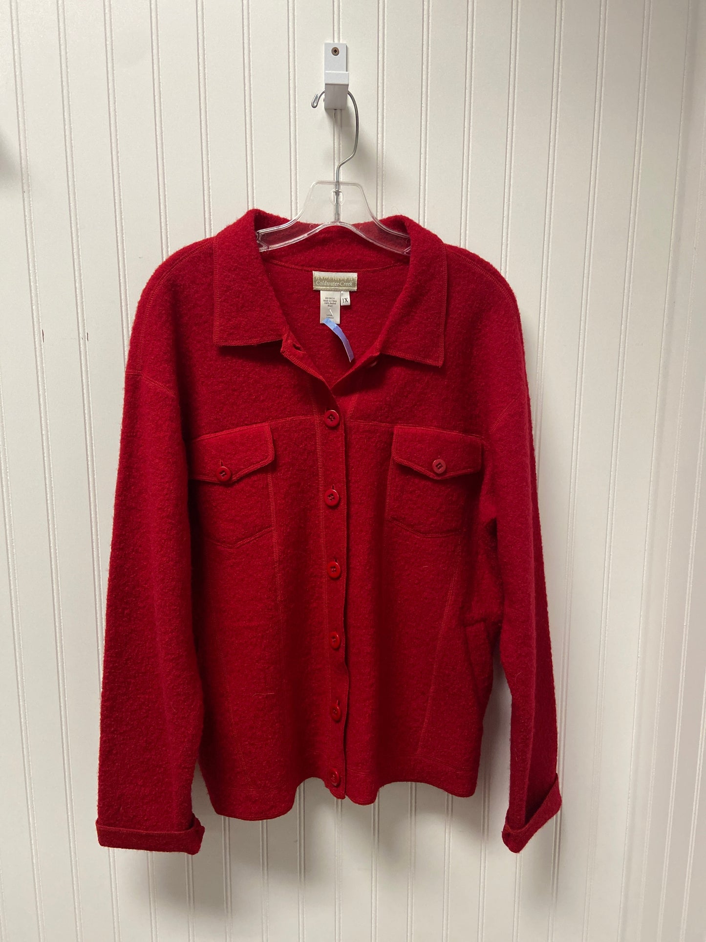 Coat Wool By Coldwater Creek In Red, Size: 1x