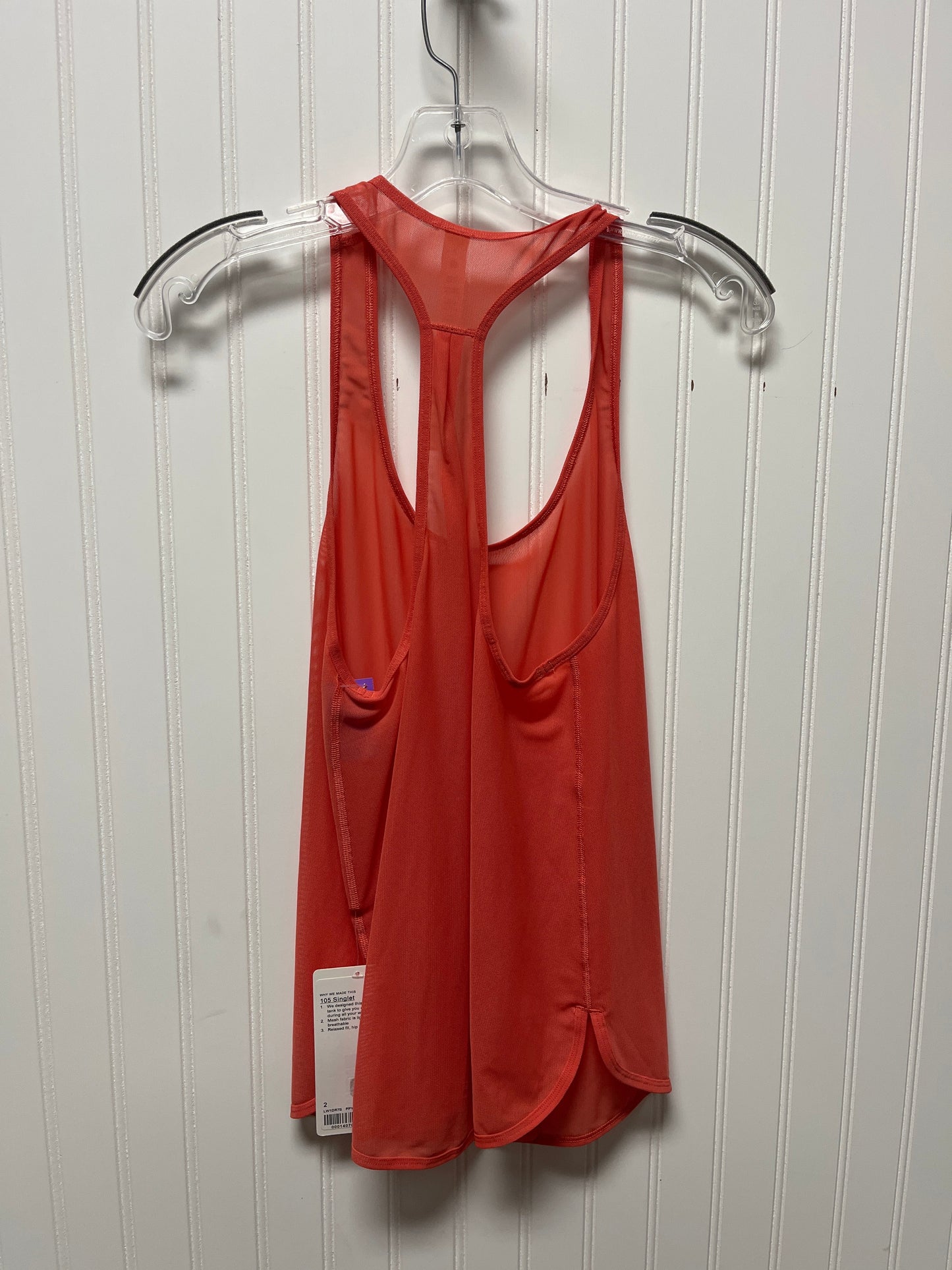 Athletic Tank Top By Lululemon In Coral, Size: Xs