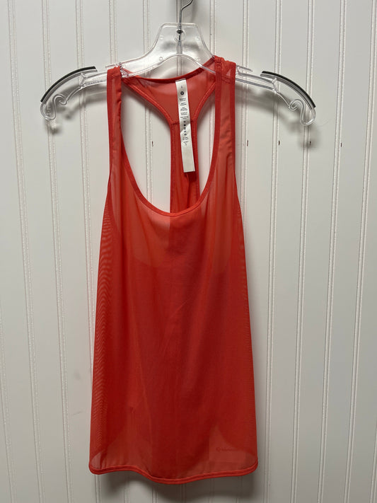 Athletic Tank Top By Lululemon In Coral, Size: Xs