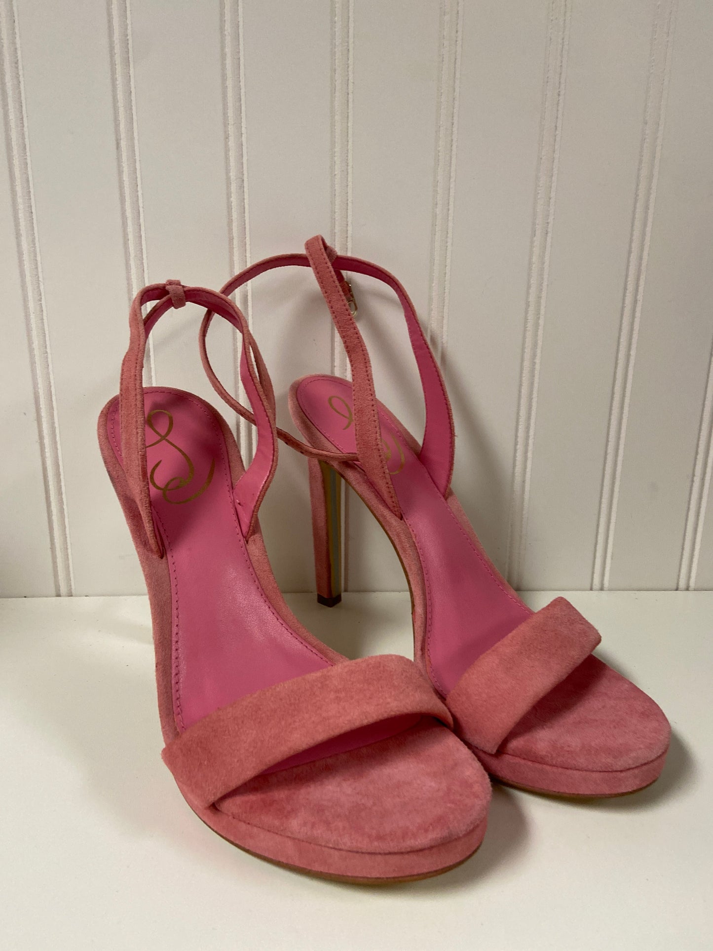 Pink Sandals Heels Stiletto Sam Edelman, Size 7