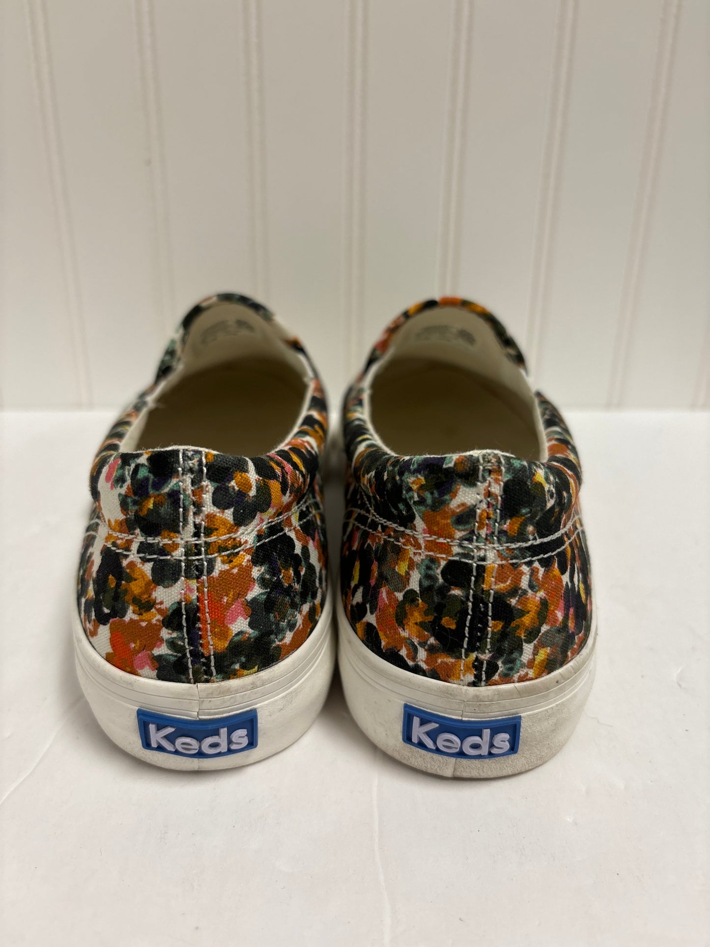 Floral Print Shoes Flats Keds, Size 9.5