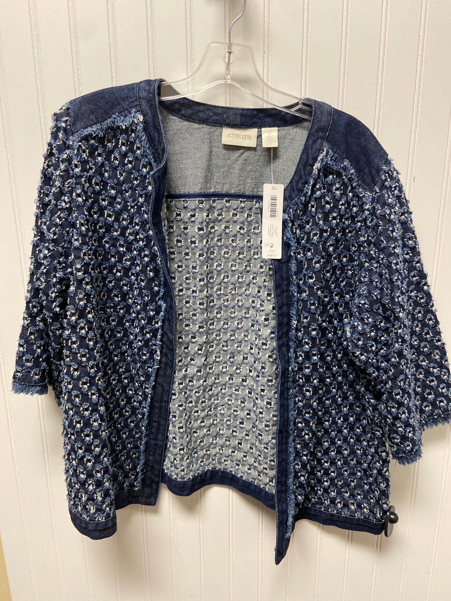 Jacket Denim By Chicos In Blue Denim, Size: L