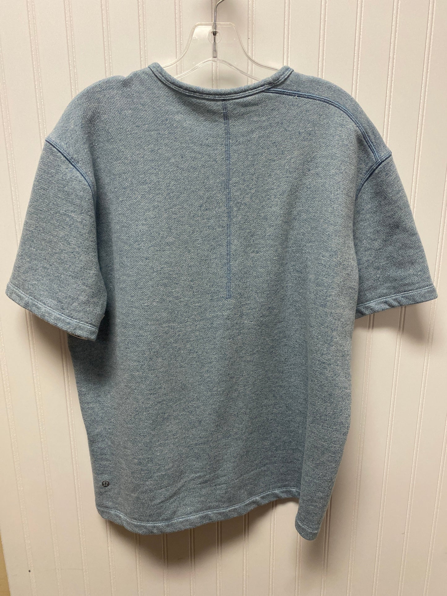 Athletic Top Short Sleeve By Lululemon In Blue, Size: Xl