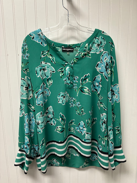 Top Long Sleeve Designer By Karl Lagerfeld In Green, Size: Xl