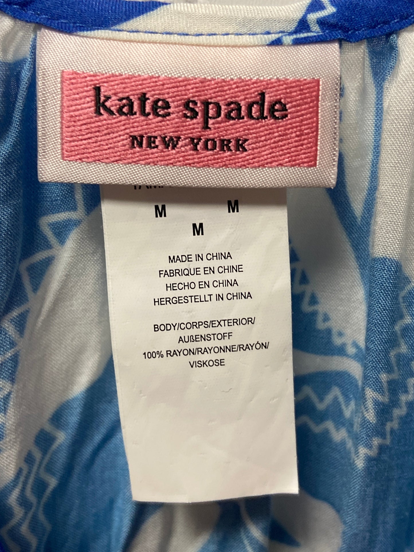 Dress Designer By Kate Spade In Blue & White, Size: M