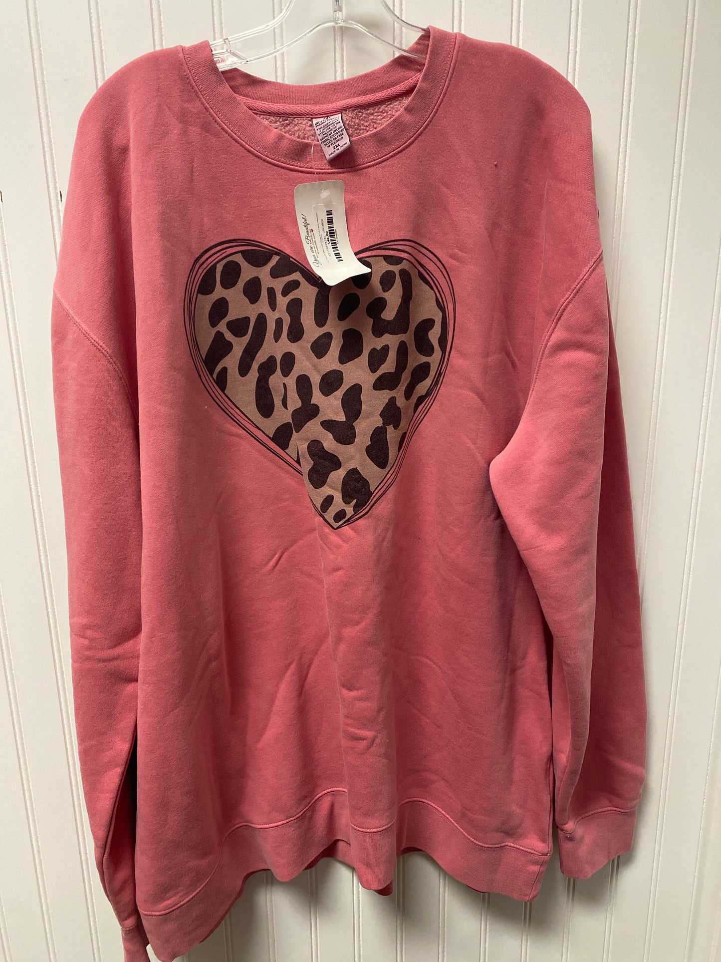 Sweater By Cmc In Pink, Size: 2x