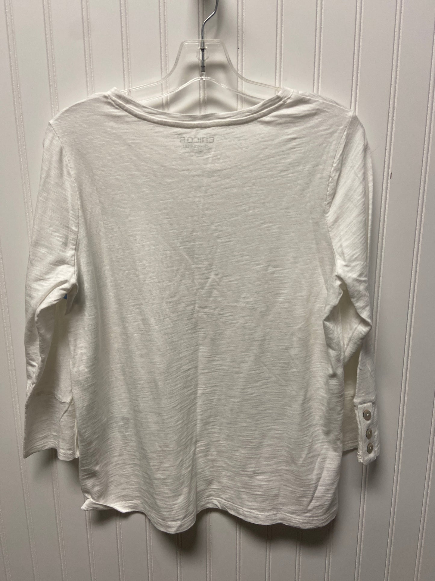 Top Long Sleeve Basic By Chicos In White, Size: M