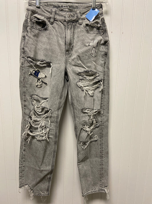 Jeans Straight By American Eagle In Grey Denim, Size: 0