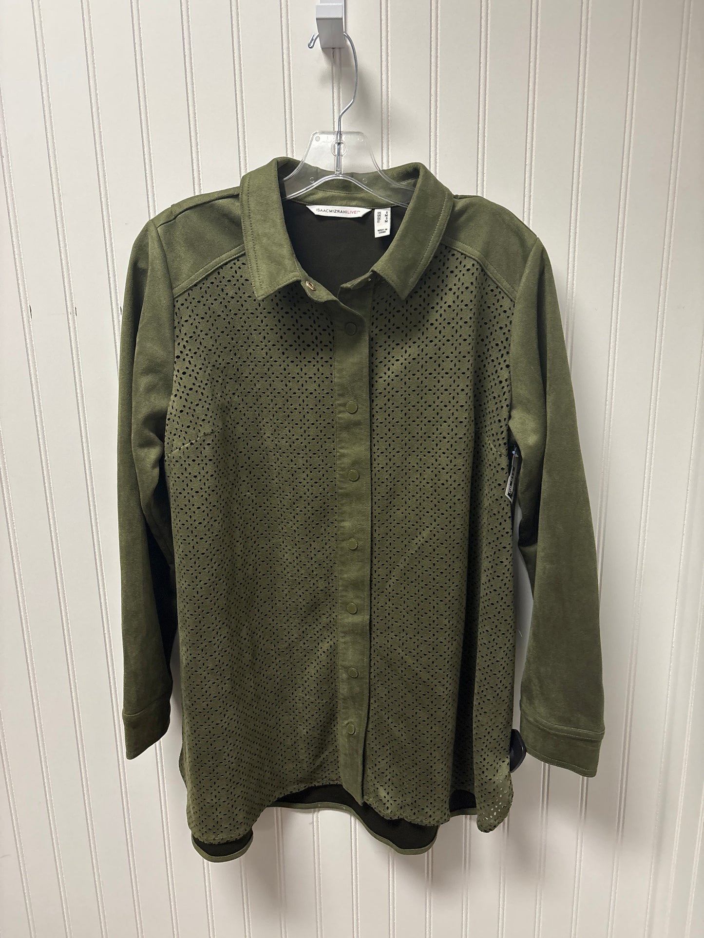 Top Long Sleeve By Isaac Mizrahi Live Qvc In Green, Size: S