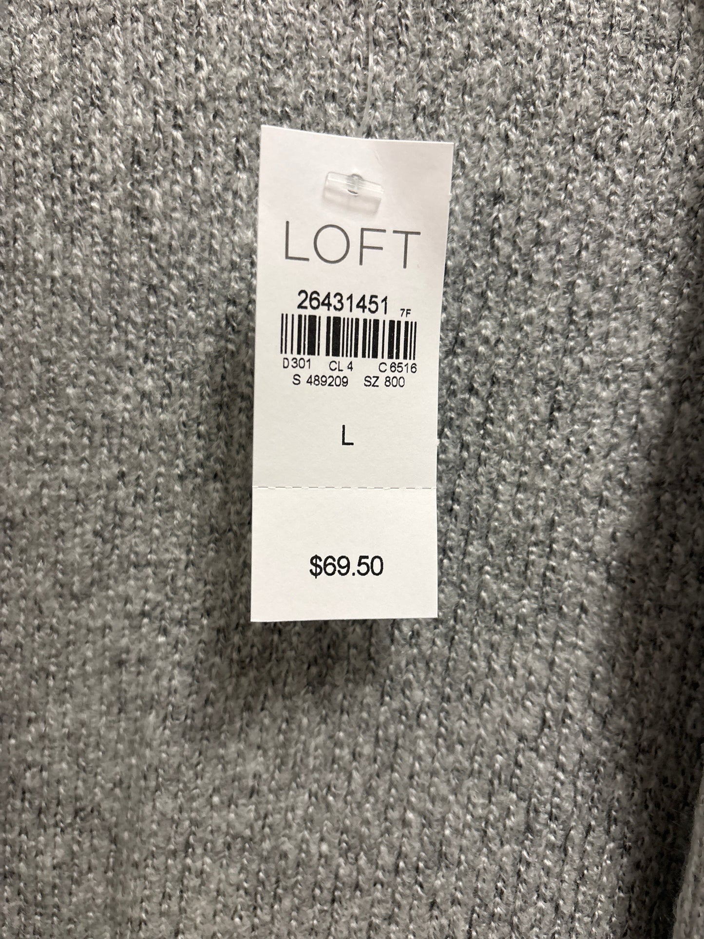 Sweater Cardigan By Loft In Grey, Size: L