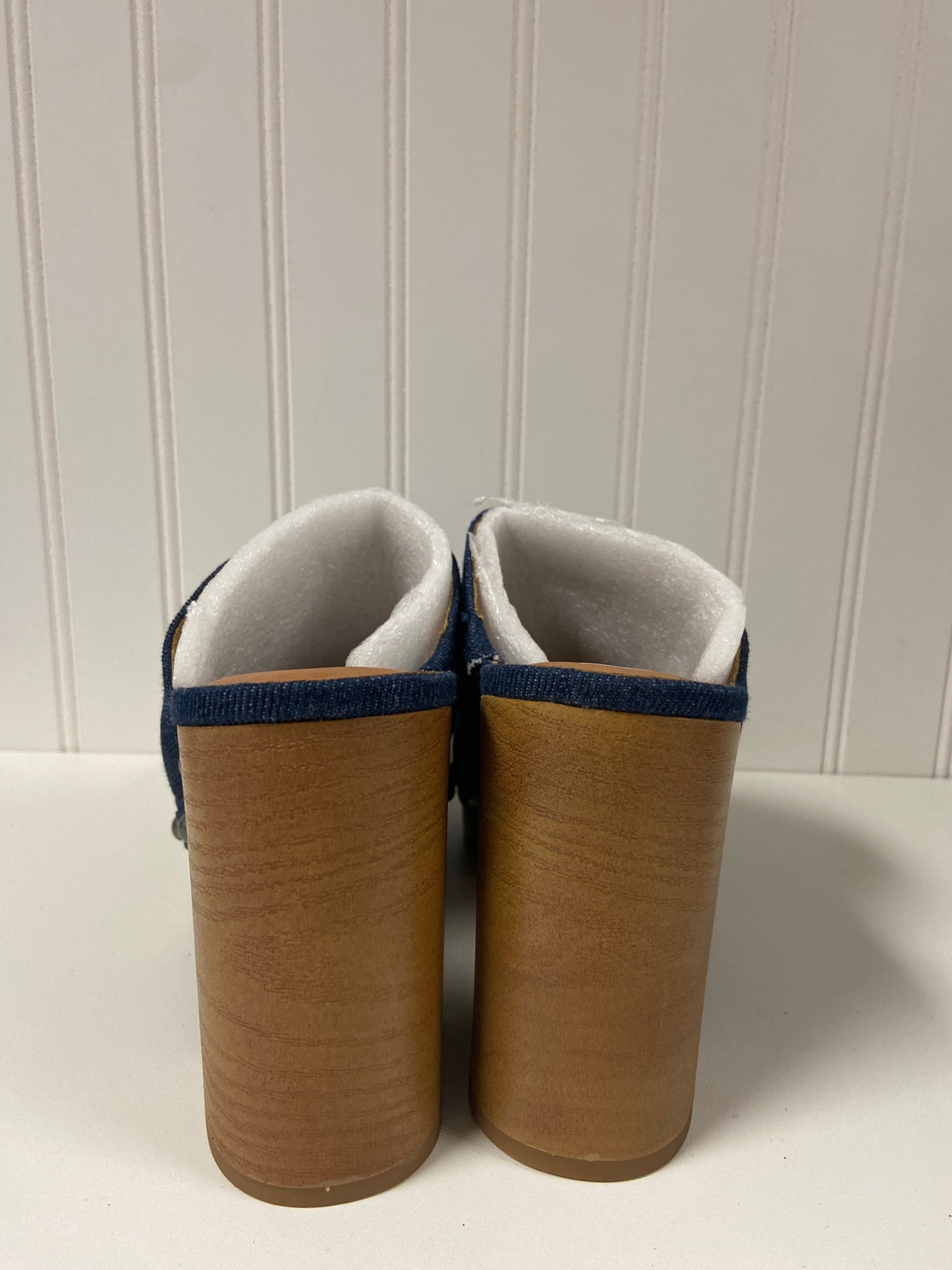 Blue Denim Shoes Heels Block Lucky Brand, Size 8.5