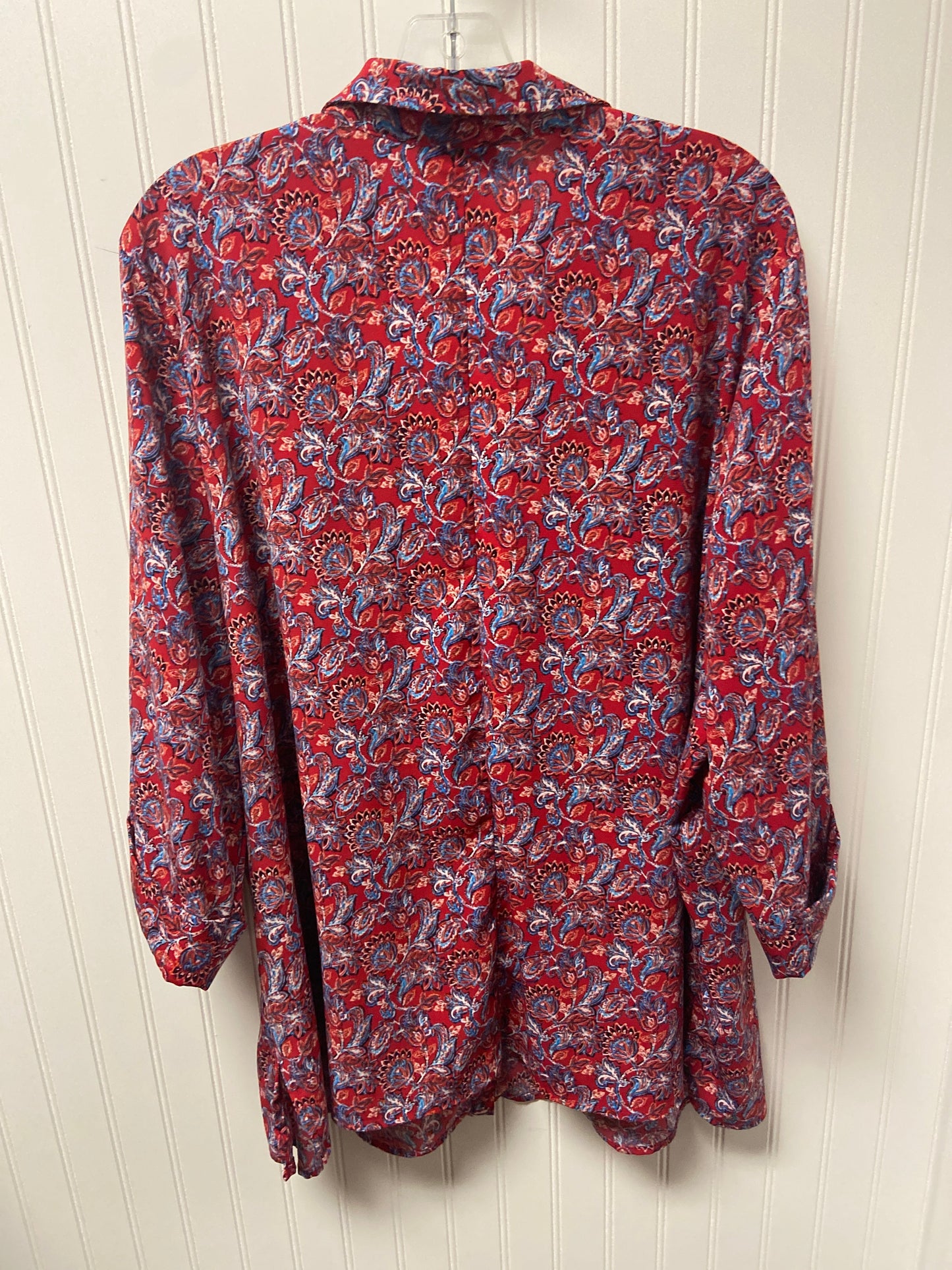 Red Blouse Long Sleeve Catherines, Size 2x