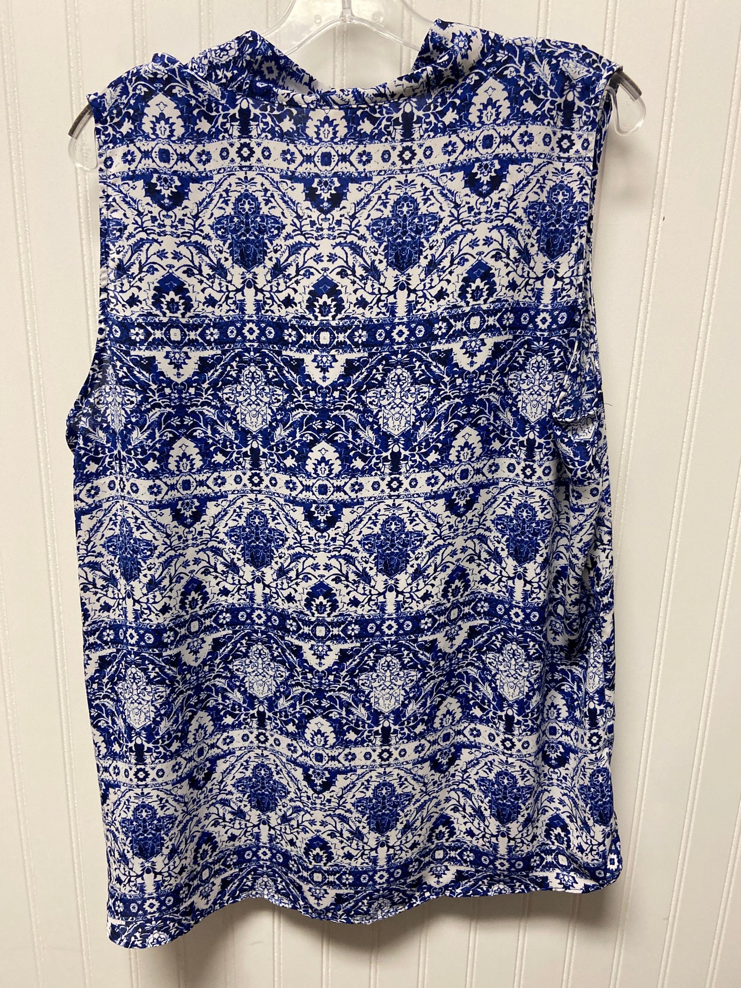 Blue & White Top Sleeveless Laundry, Size Xl