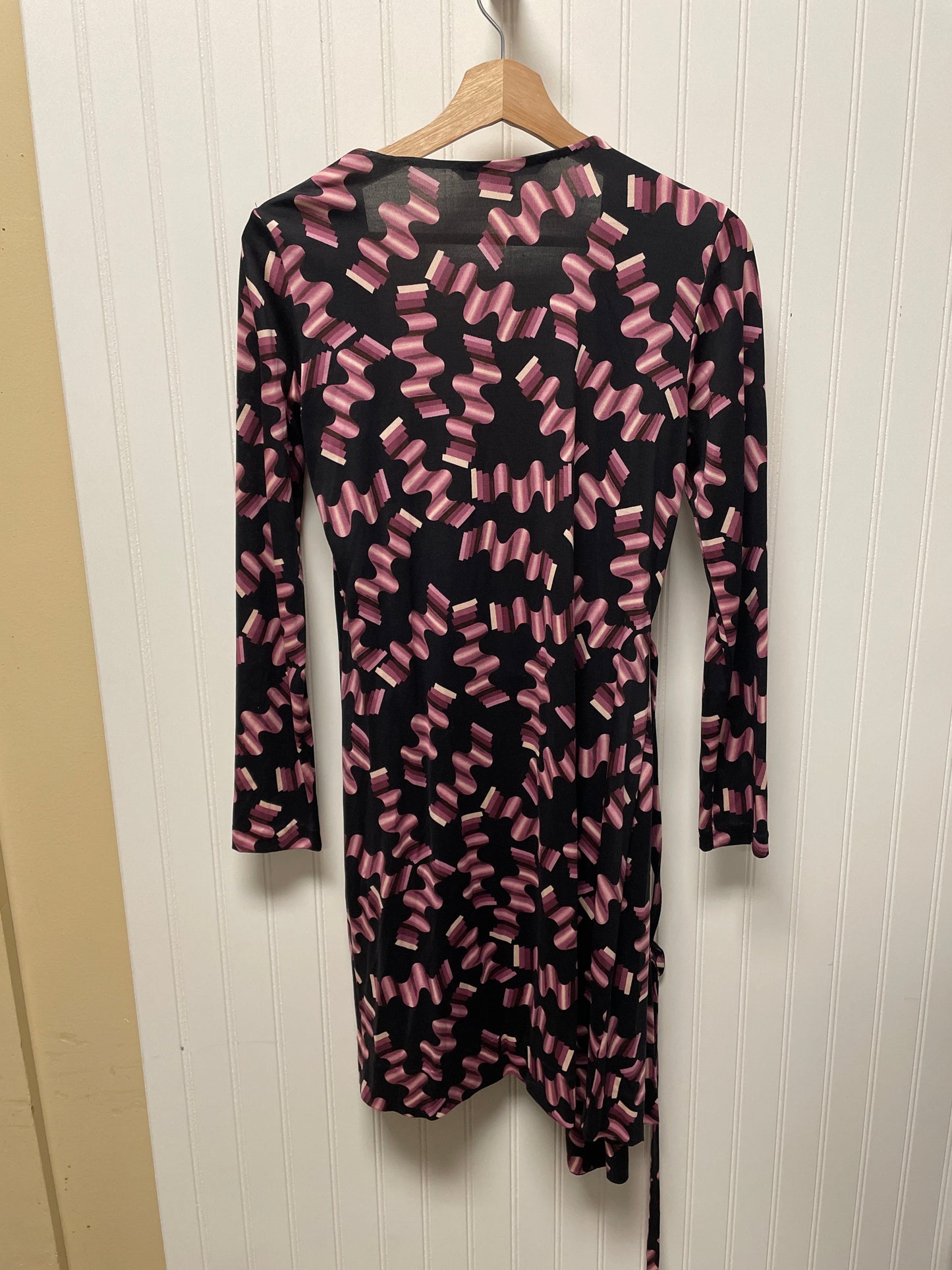 Black & Purple Dress Designer Diane Von Furstenberg, Size S