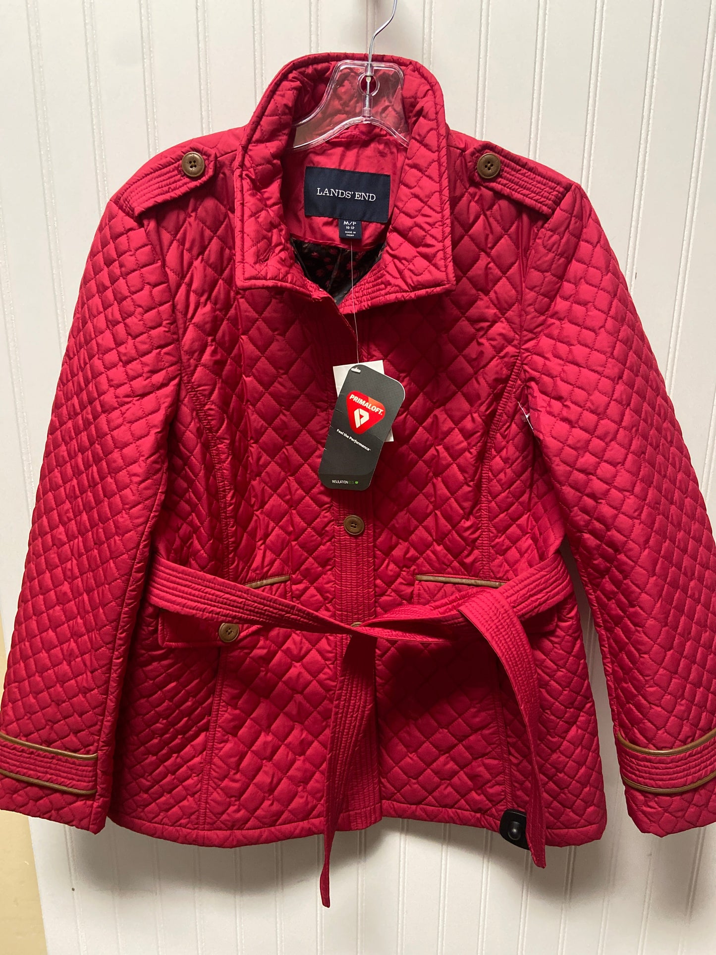 Coat Puffer & Quilted By Lands End In Red, Size: M