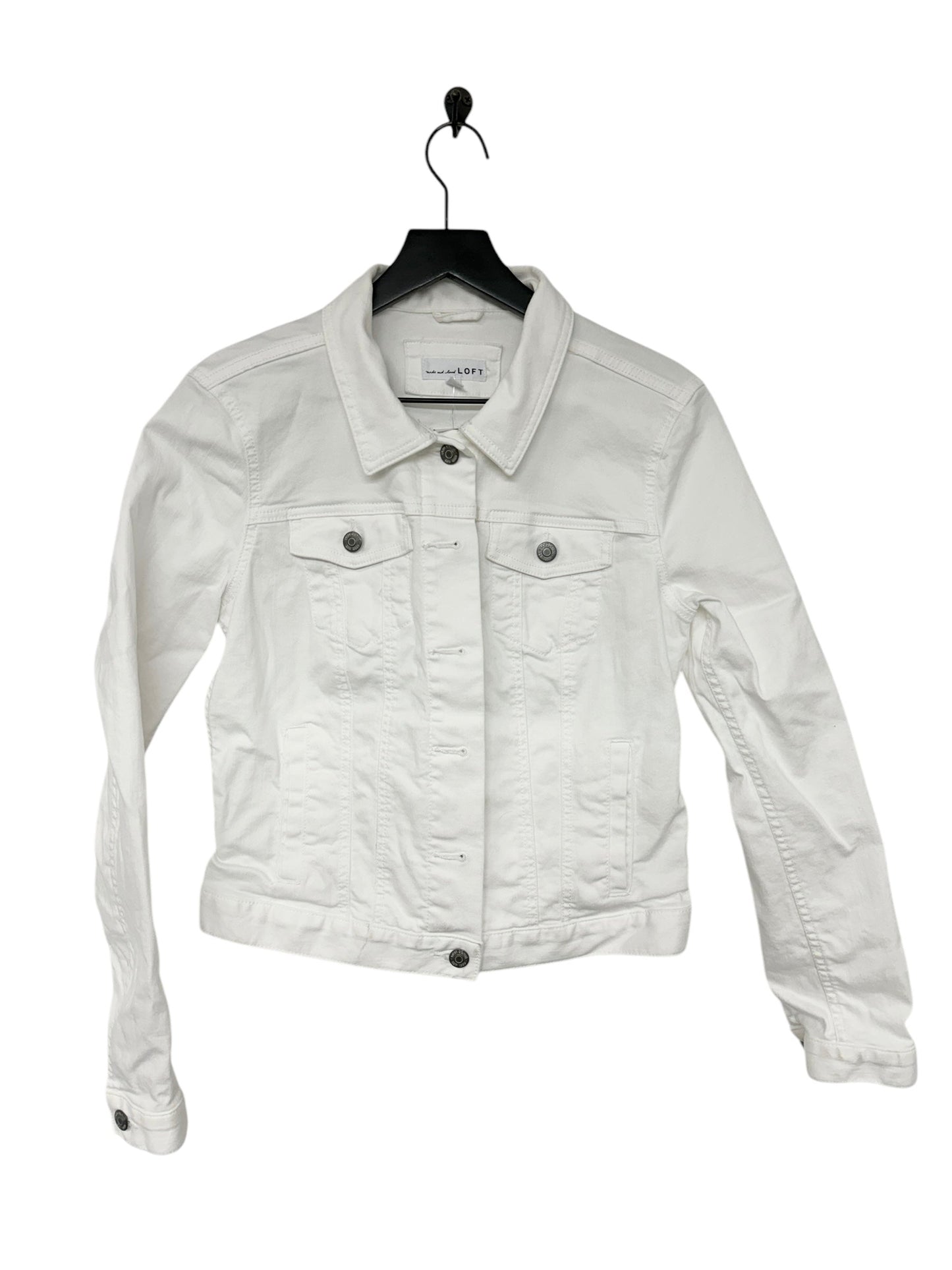 Jacket Denim By Loft In White Denim, Size: S