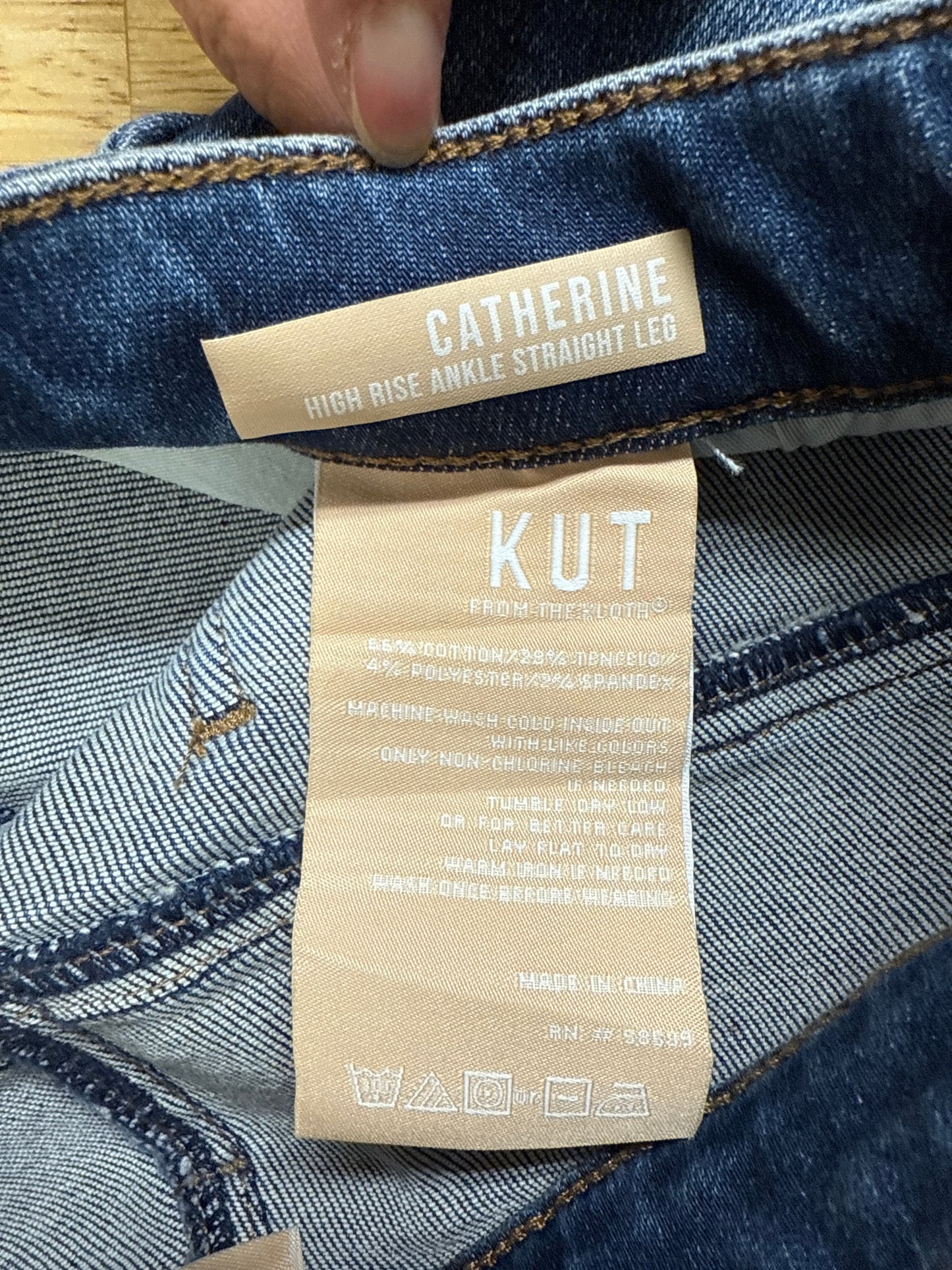 Jeans Straight By Kut In Blue Denim, Size: 8