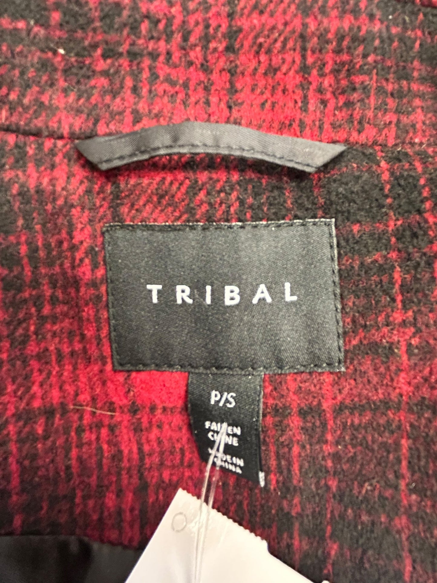 Coat Peacoat By Tribal In Black & Red, Size: Sp