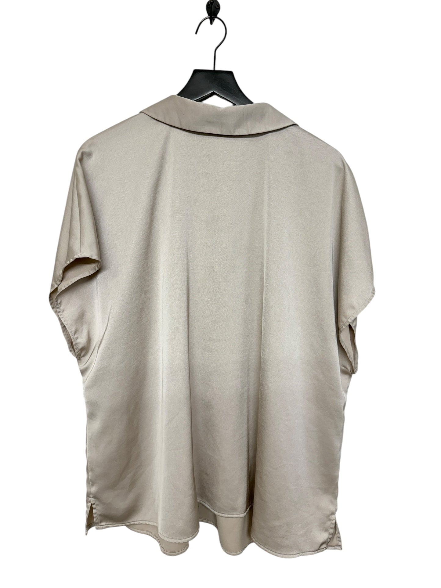 Top Short Sleeve By Ava & Viv In Taupe, Size: 2x