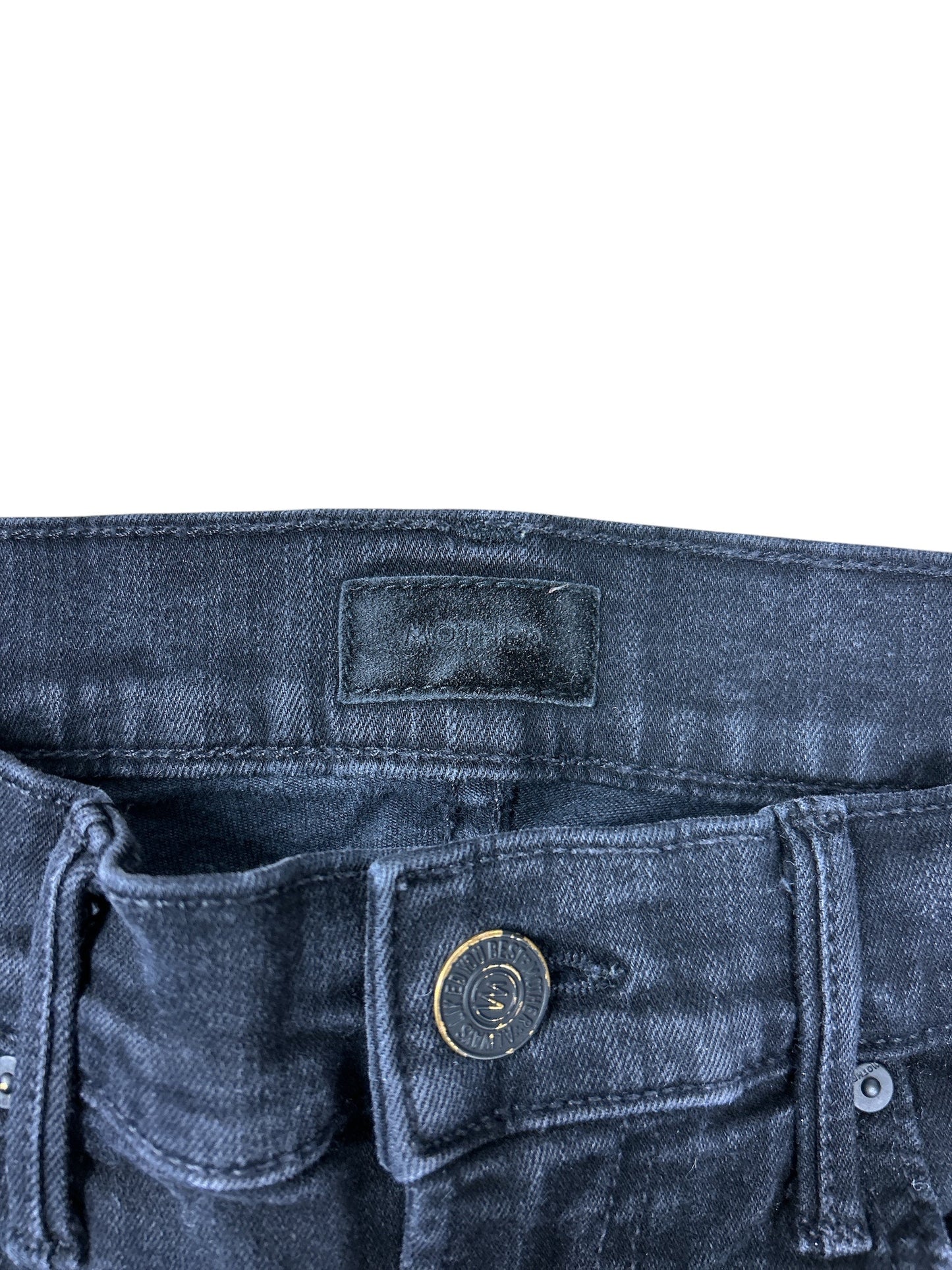 Jeans Straight By Mother Jeans In Black Denim, Size: 4