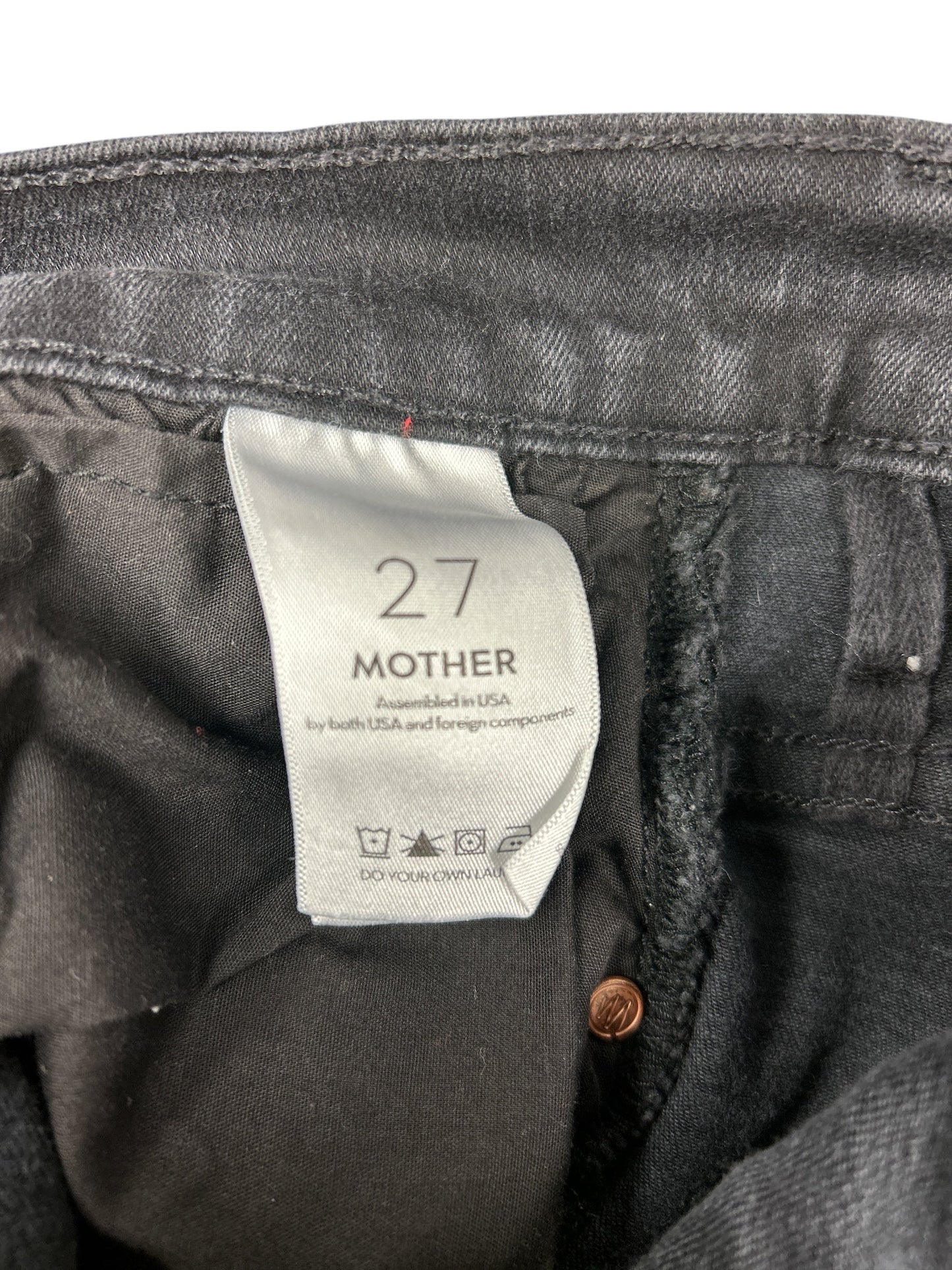 Jeans Straight By Mother Jeans In Black Denim, Size: 4