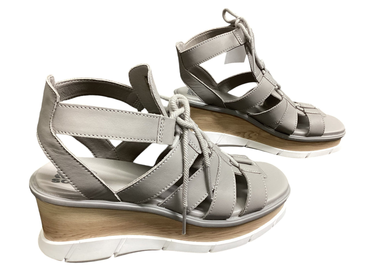 Sandals Heels Wedge By Sorel In Grey, Size: 9.5