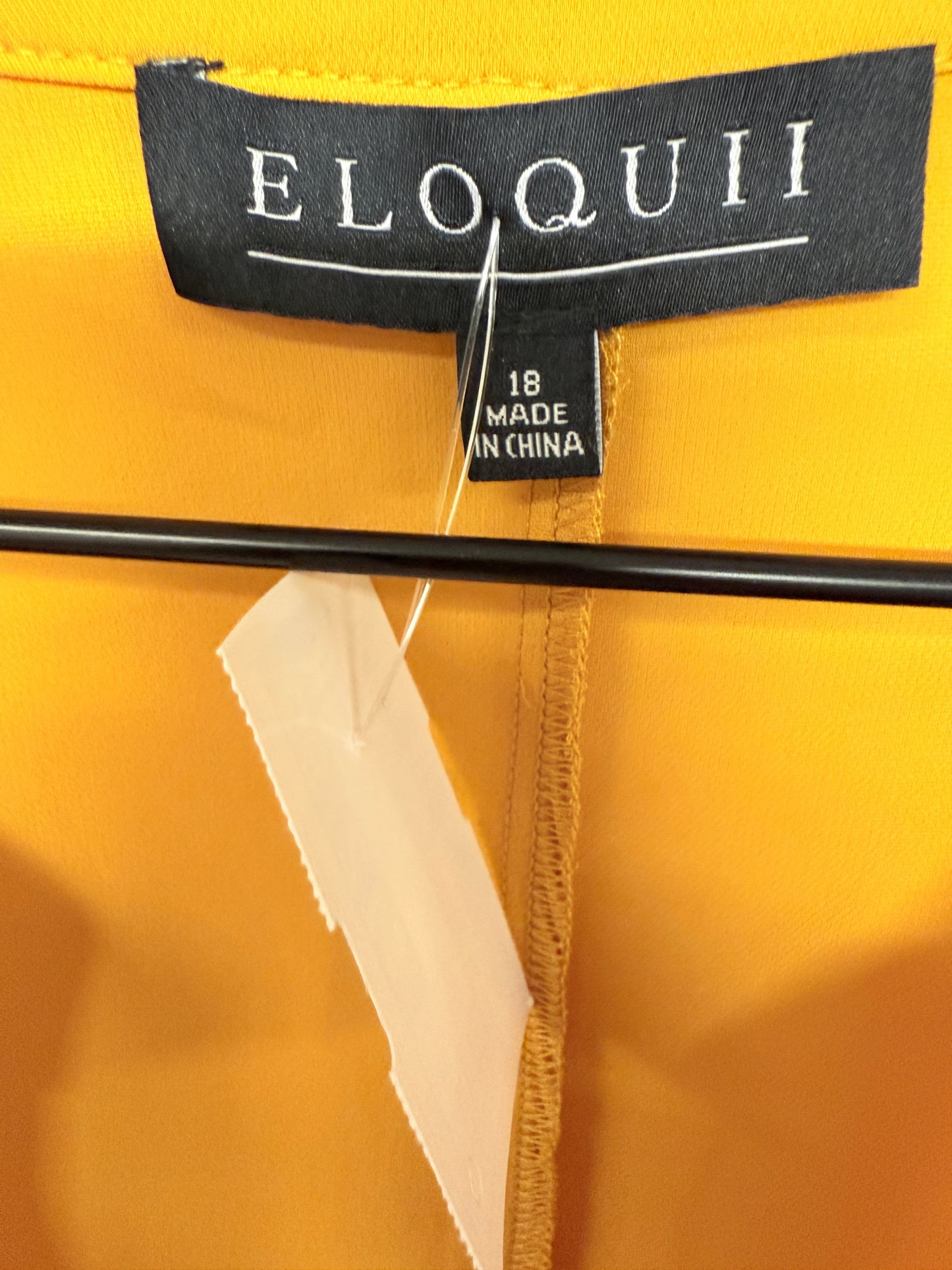 Top Long Sleeve By Eloquii In Yellow, Size: 1x