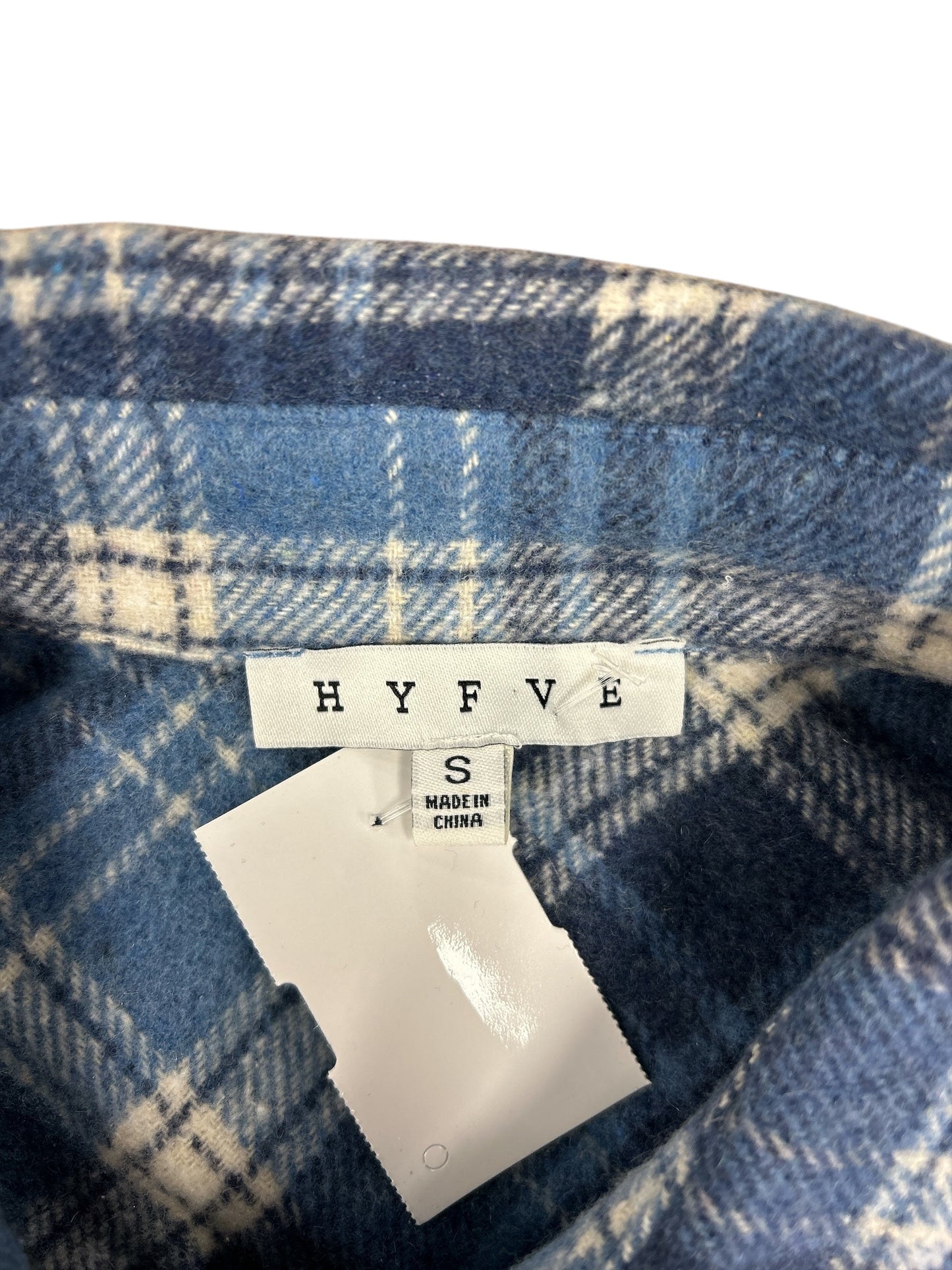 Jacket Shirt By Hyfve In Blue & White, Size: S