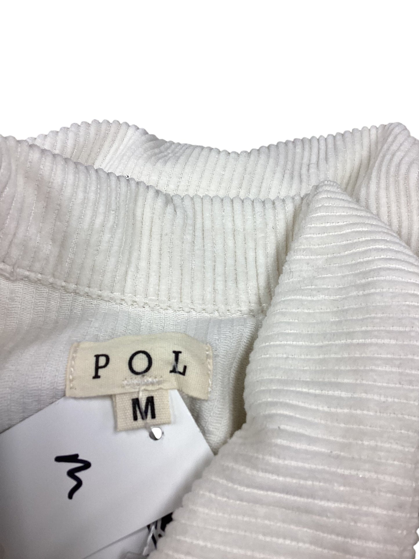 Jacket Shirt By Pol In Tan & White, Size: M