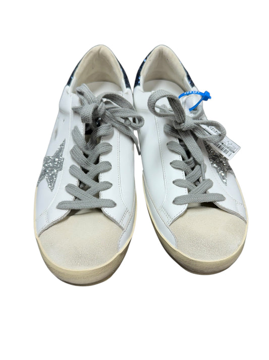 Shoes Luxury Designer By Golden Goose In Grey & White, Size: 9.5