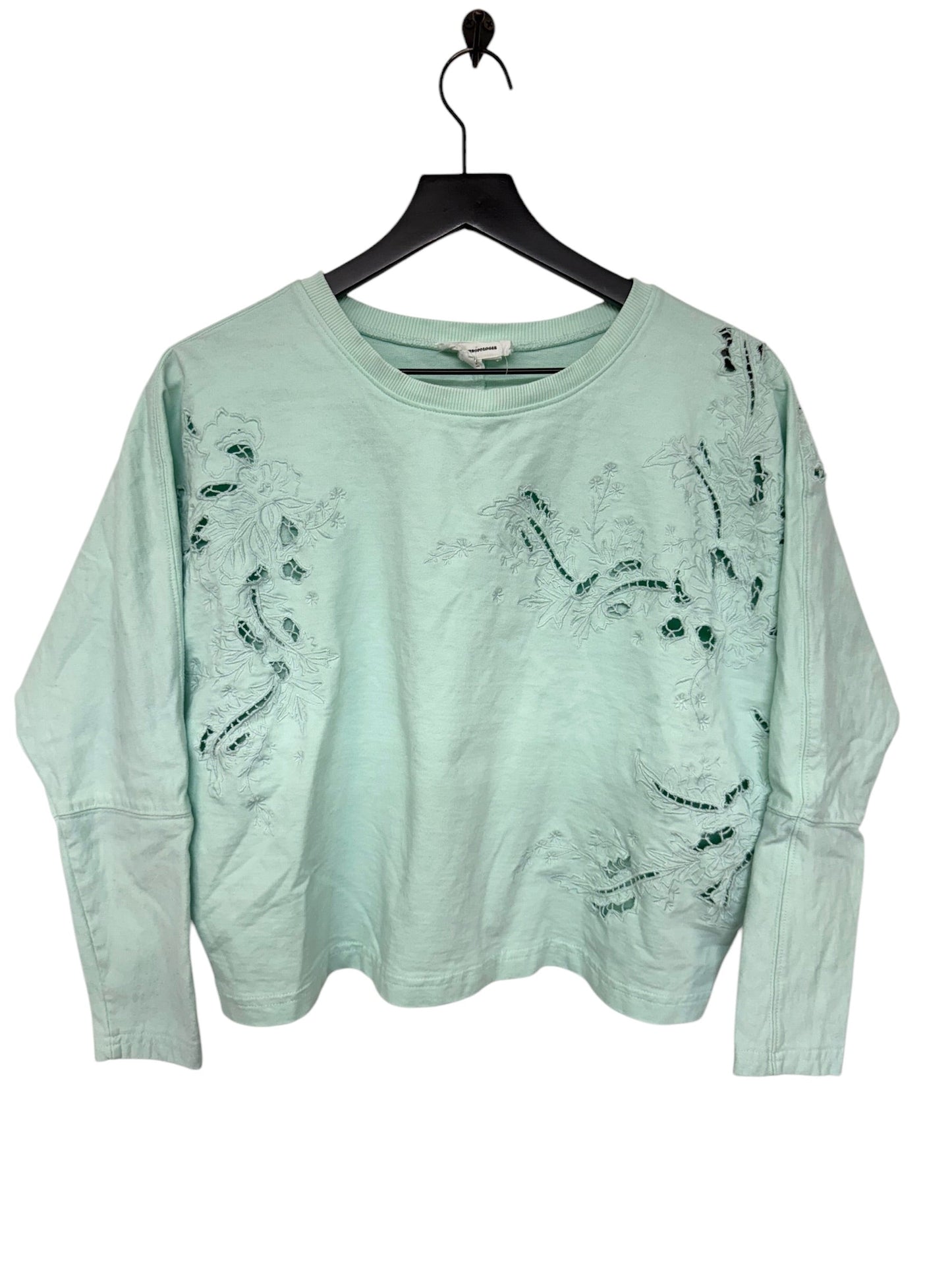 Top Long Sleeve By Anthropologie In Aqua, Size: Xs