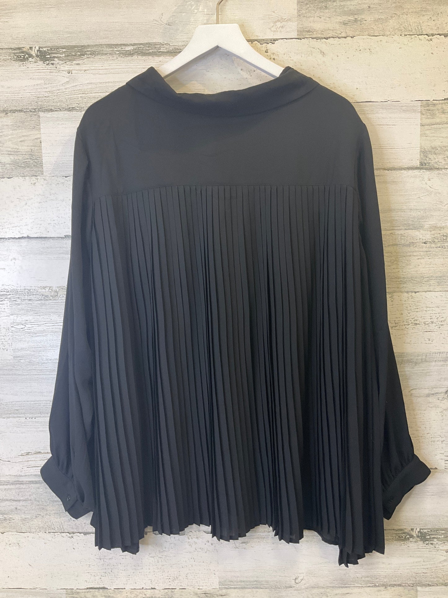 Black Blouse Long Sleeve Adrianna Papell, Size 3x