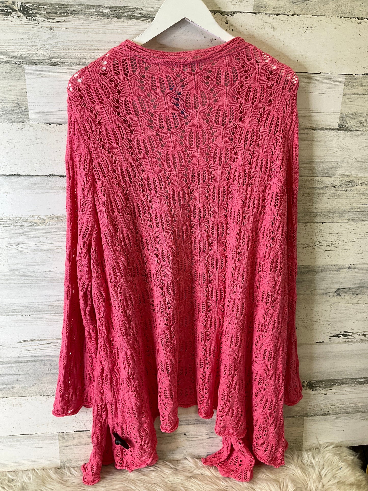 Sweater Cardigan By Woman Within In Pink, Size: 1x