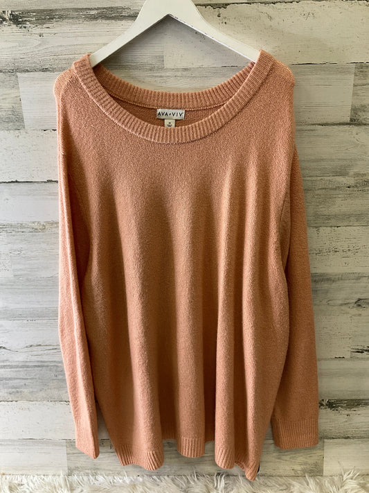 Sweater By Ava & Viv In Peach, Size: 4x