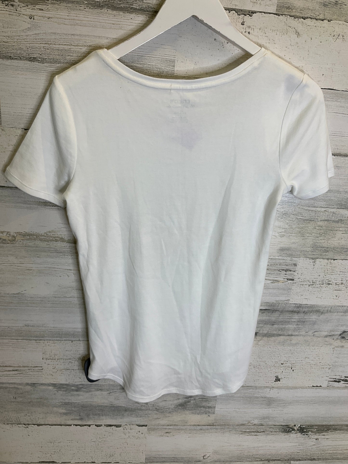 White Top Short Sleeve Basic Chicos, Size S