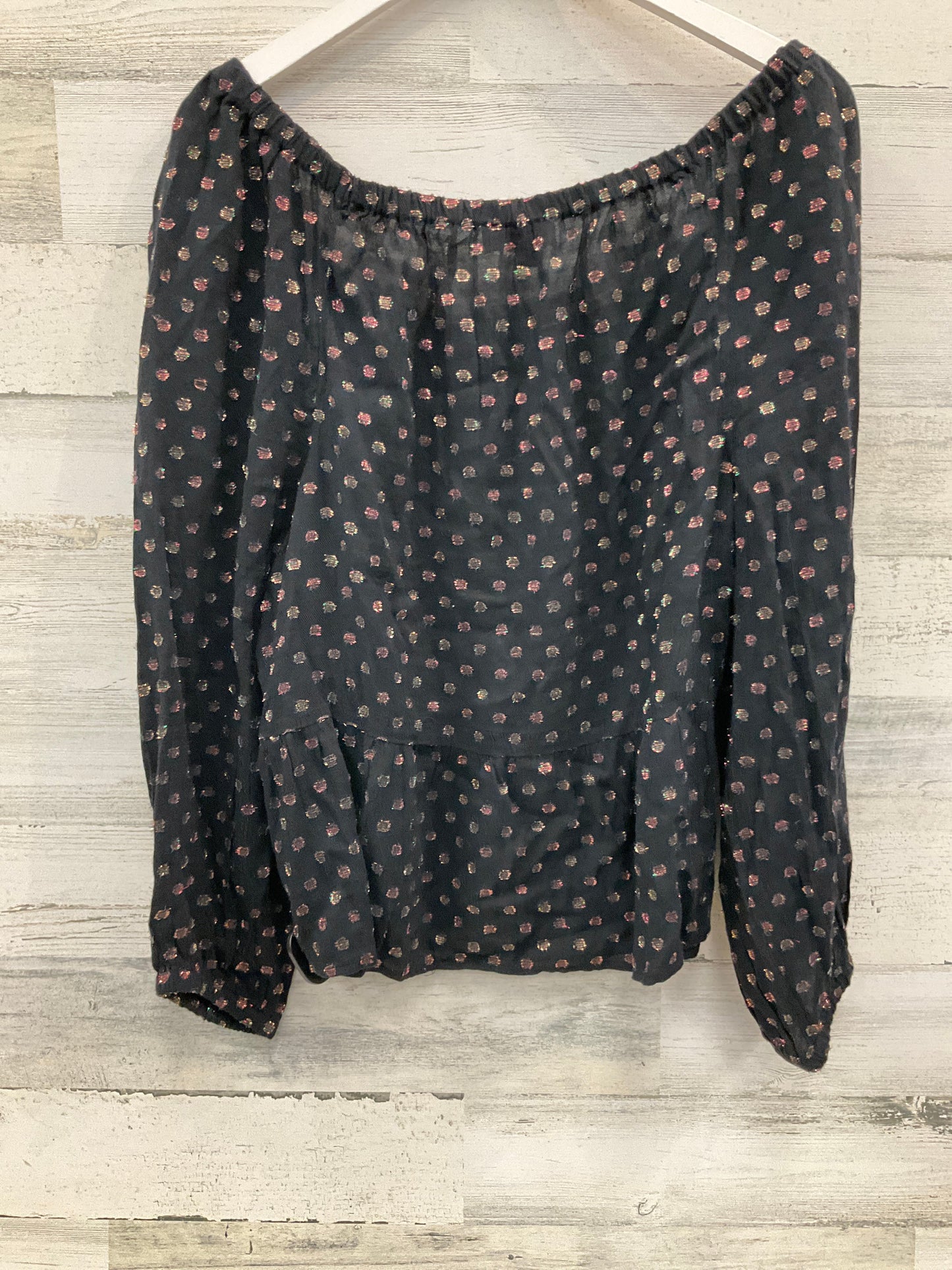 Top Long Sleeve By Loft In Black, Size: L