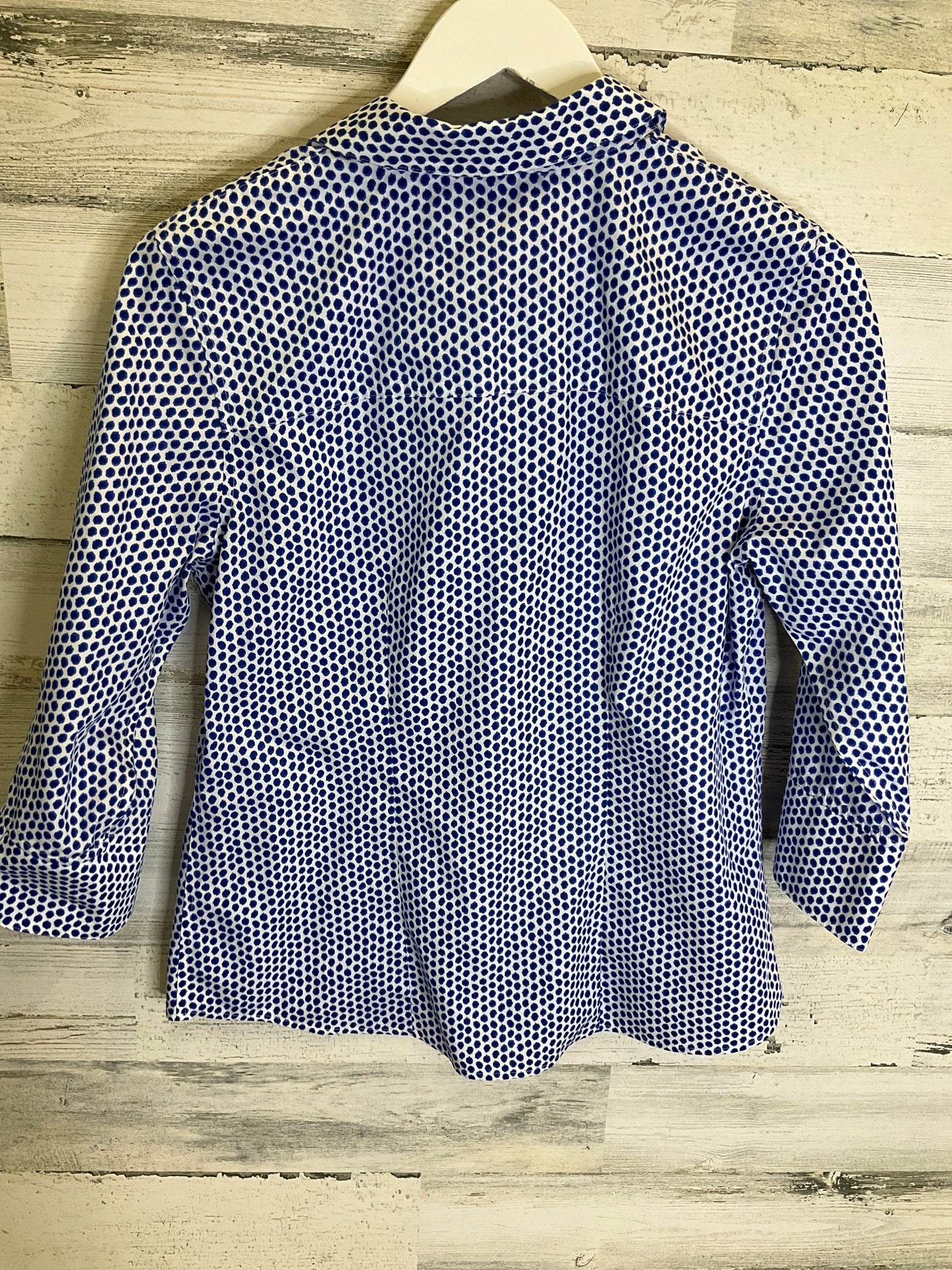 Blue & White Top 3/4 Sleeve Chicos, Size S