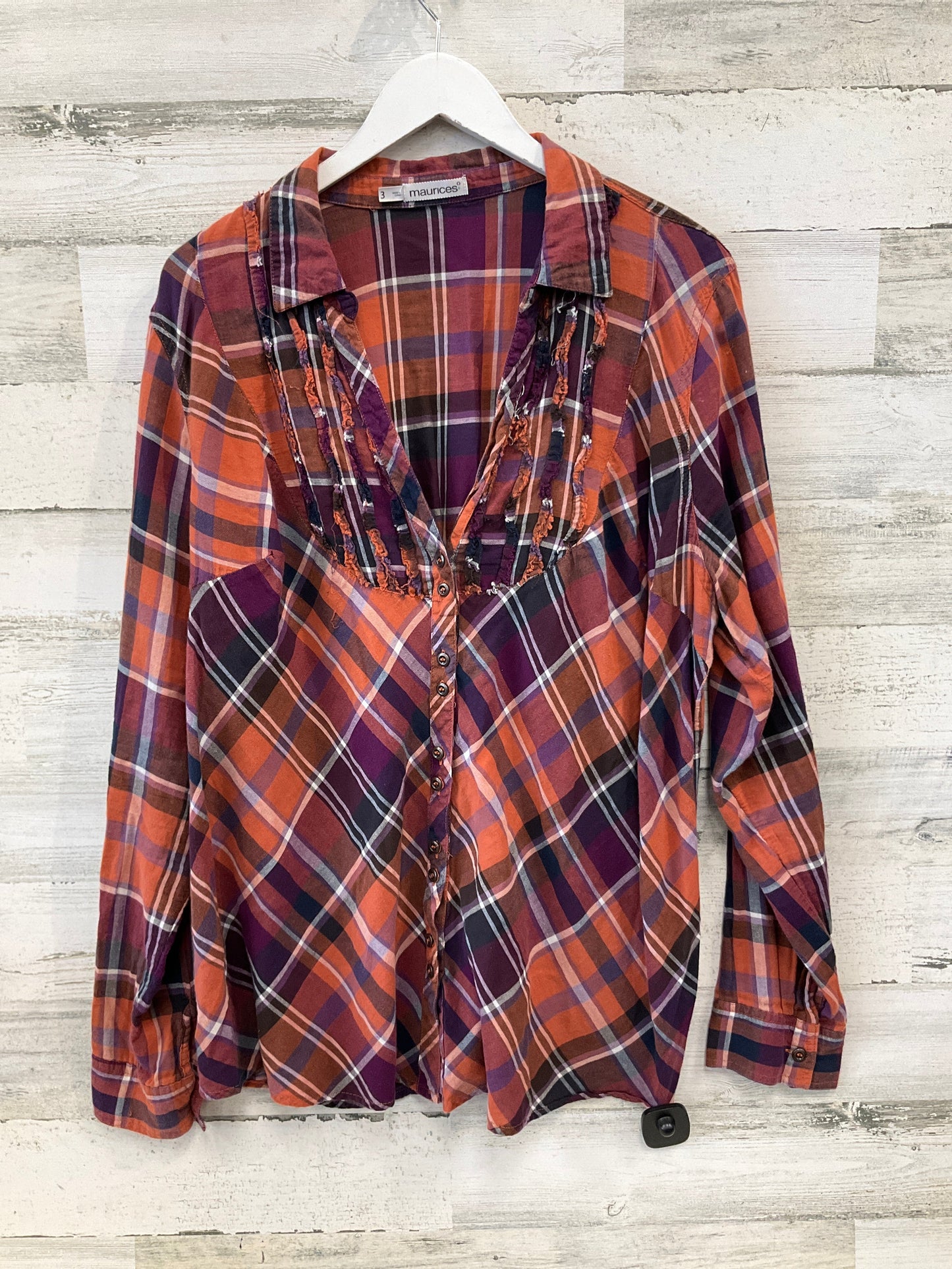 Top Long Sleeve By Maurices In Orange, Size: 3x