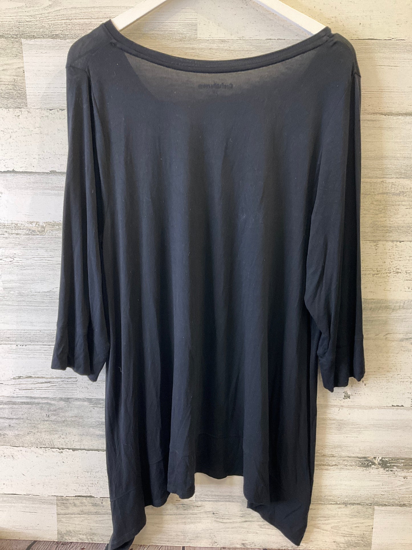 Black Top 3/4 Sleeve Basic Croft And Barrow, Size 1x