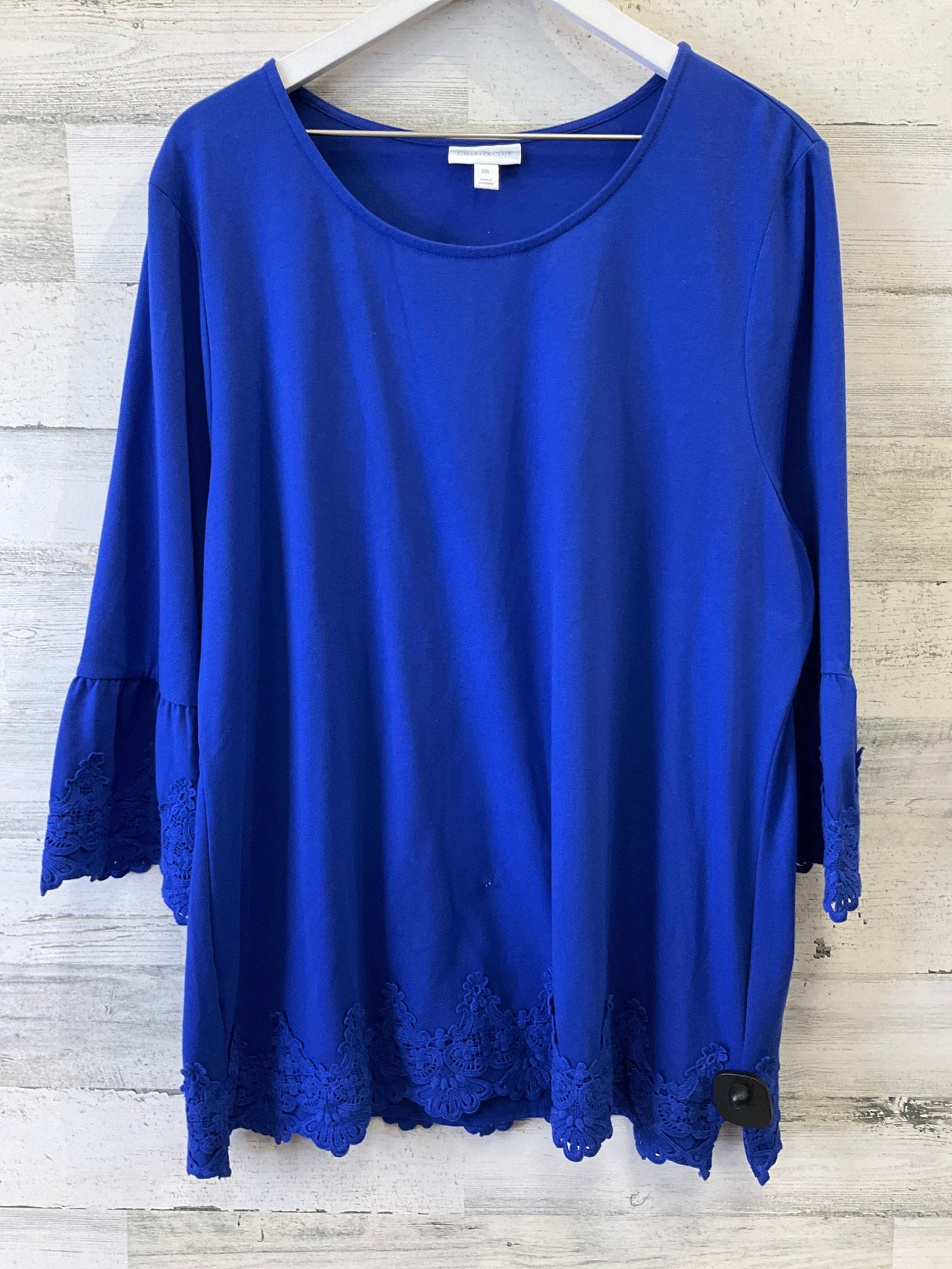 Blue Top 3/4 Sleeve Charter Club, Size Xxl