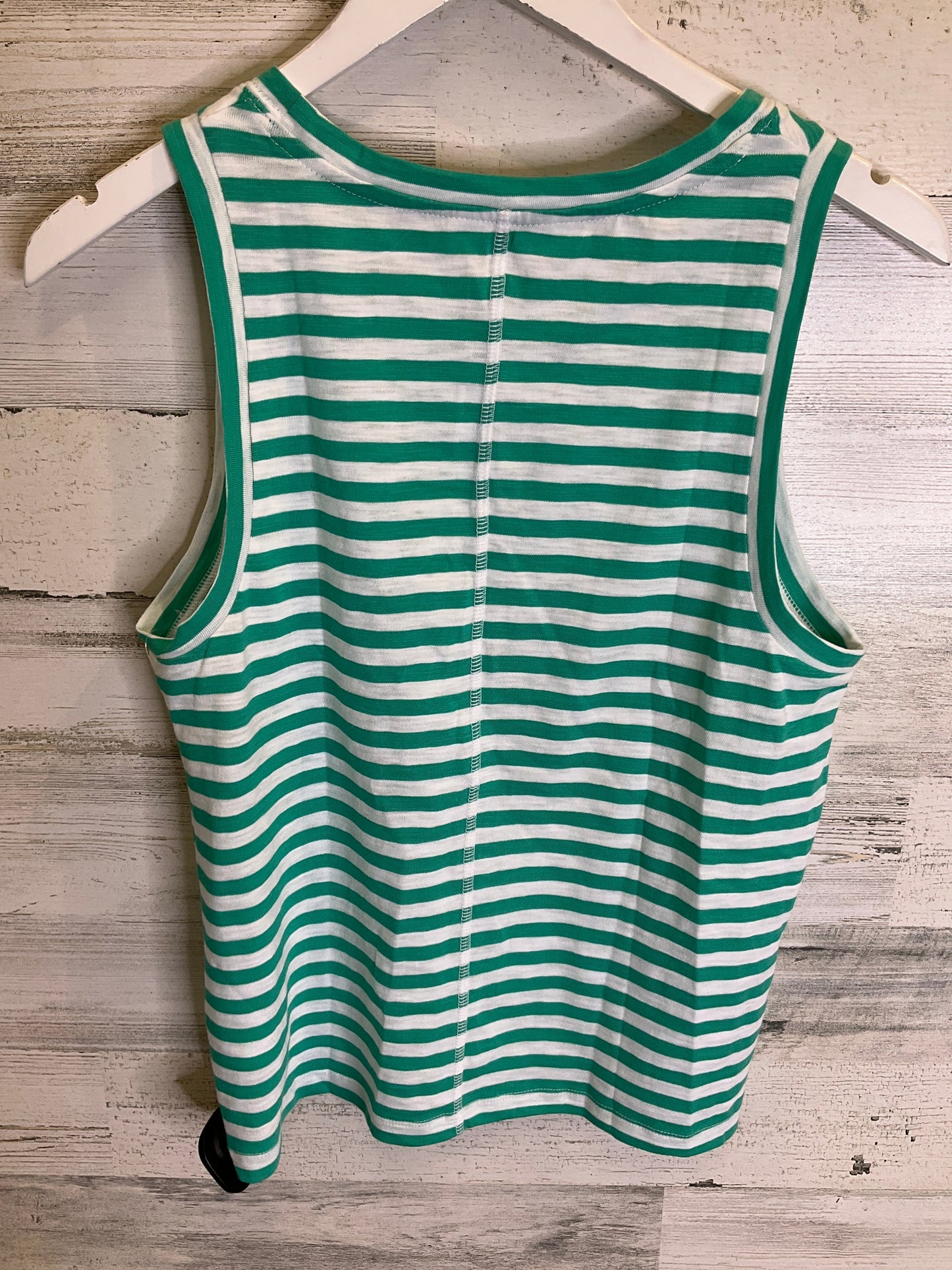 Top Sleeveless By J. Crew In Green & White, Size: S