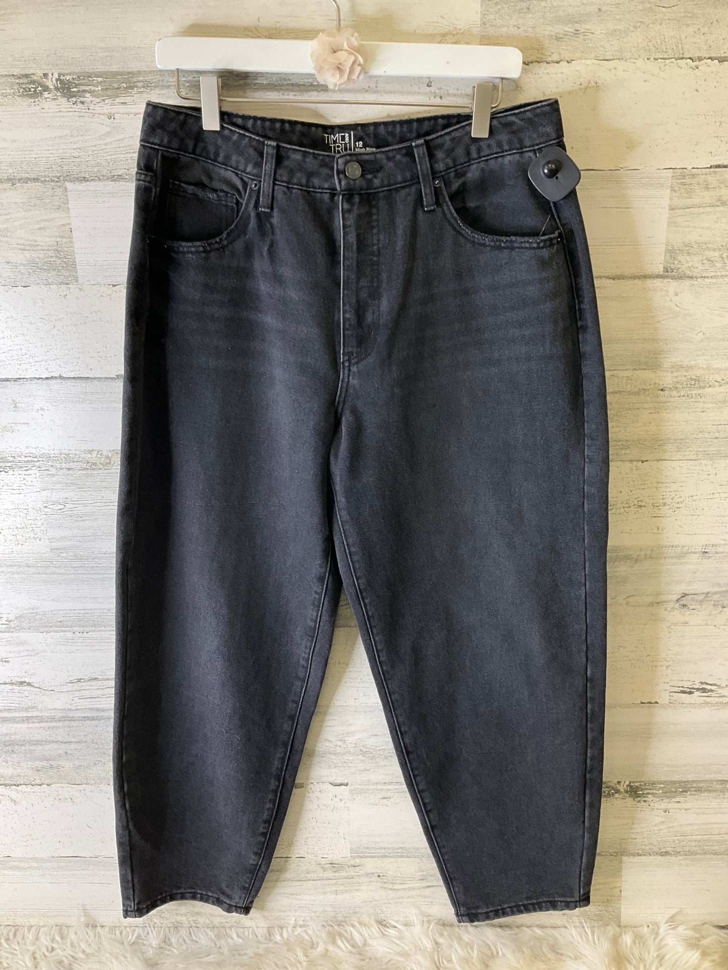 Jeans Straight By Time And Tru In Black, Size: 12