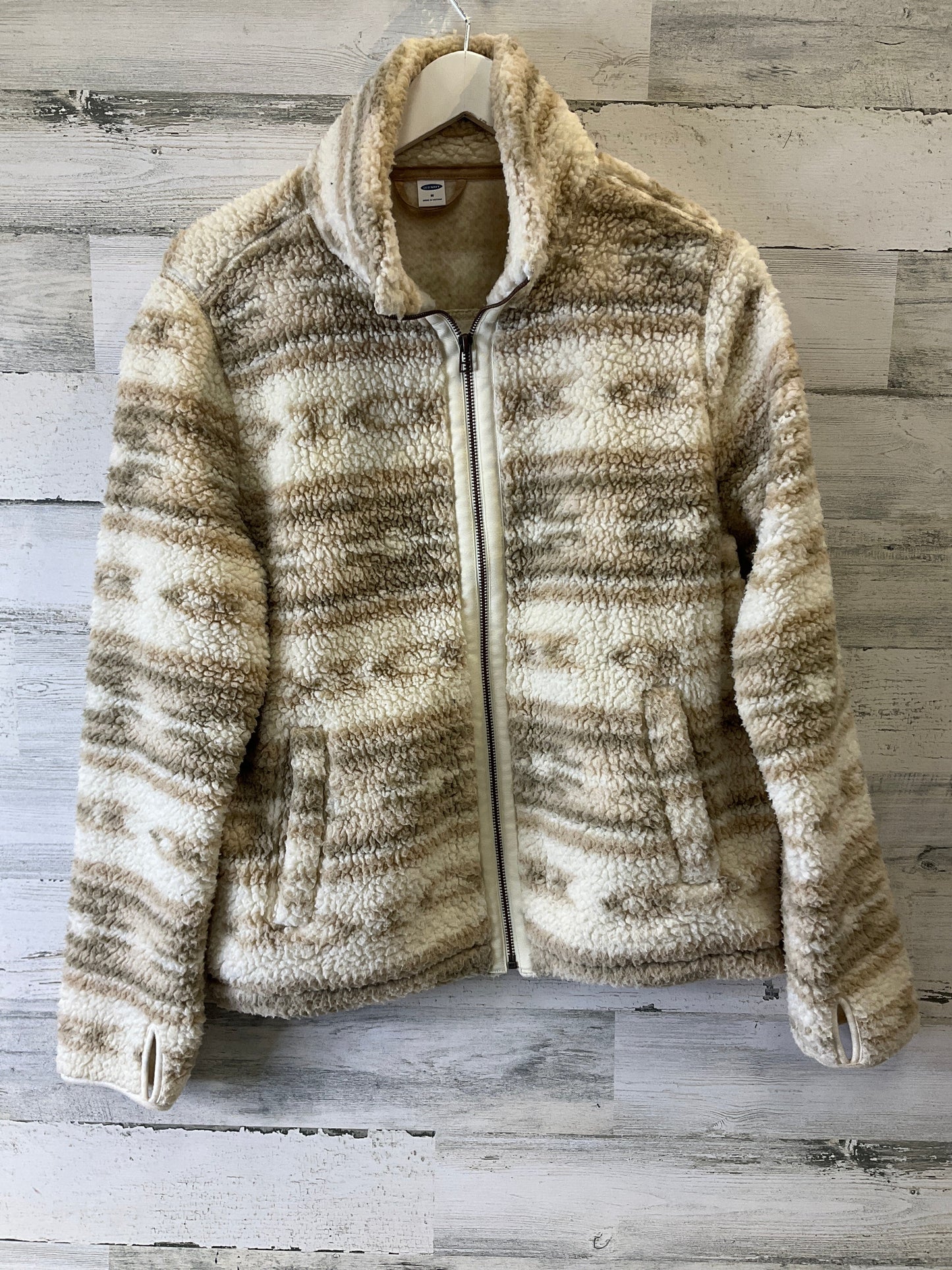 Jacket Fleece By Old Navy In Cream, Size: M