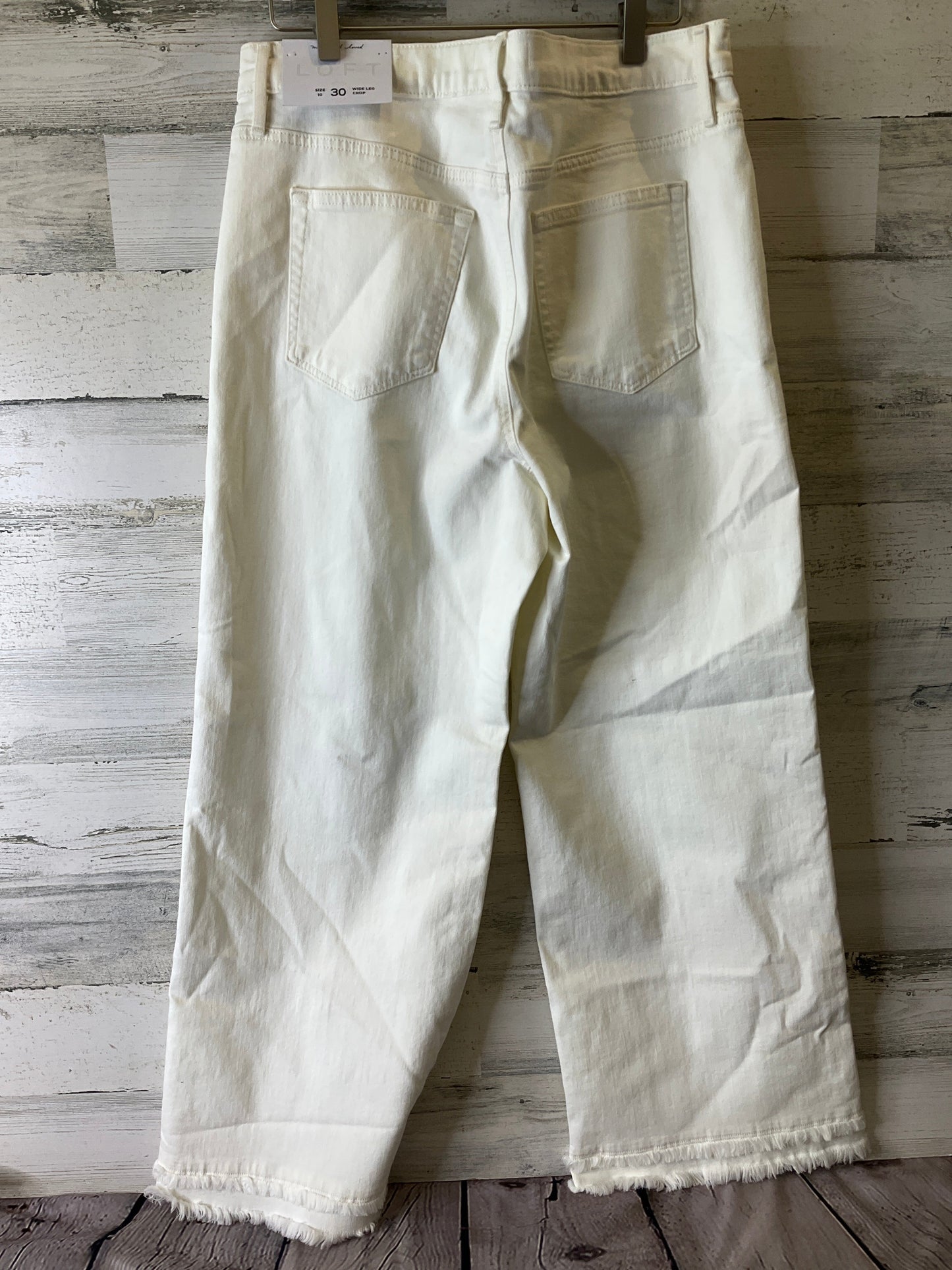 Jeans Wide Leg By Loft In Cream, Size: 10